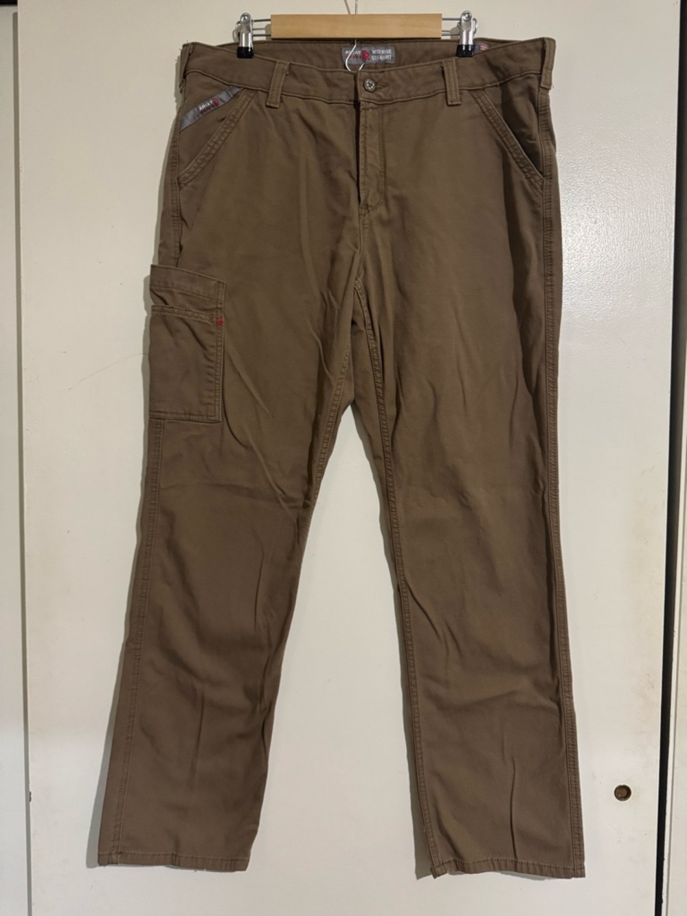 Ariat 34L mid rise straight tan cargo pants USA fabric CAT2 2112